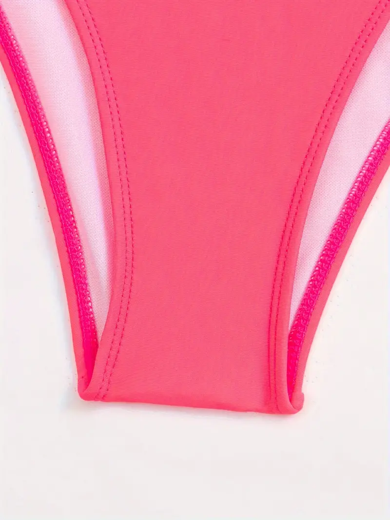 Bright Pink V-Neck Bikini