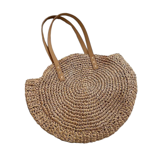 Round Straw Beach Bag